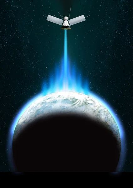 uydu üzerinden dünya ve mavi ışınları