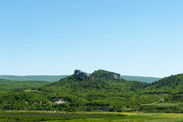 Yeşil alanlar arasında kaya