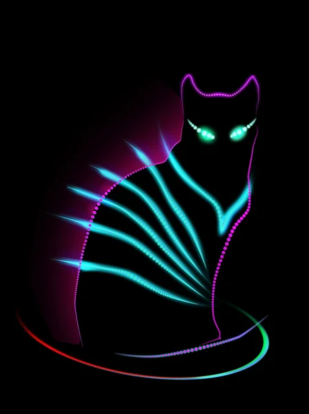 Neon kedi — Stok fotoğraf