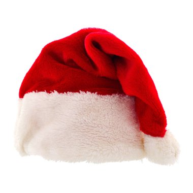 Noel Baba kırmızı şapka beyaz arka planda izole
