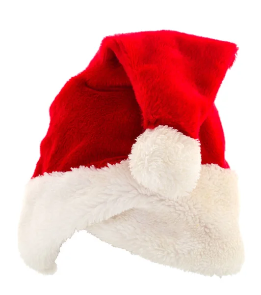 Weihnachtsmann Roter Hut Isoliert Auf Weißem Hintergrund — Stockfoto