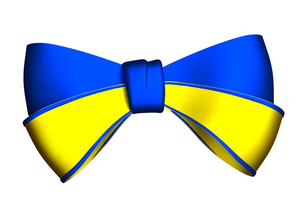 Blauwe Gele Strik Oekraïne Lint — Stockfoto