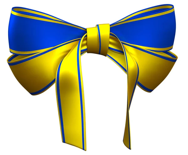 Blue Yellow Bow Ukraine Ribbon — Stockfoto