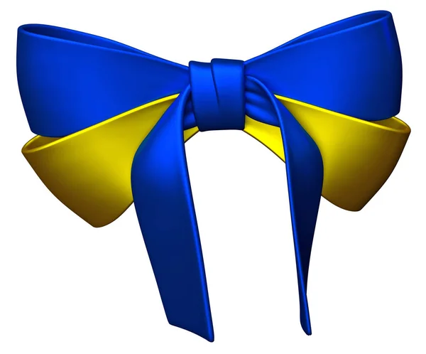 Blue Yellow Bow Ukraine Ribbon — Foto de Stock