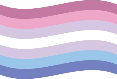 Dalgalı Biseksüel Gurur Bayrağı - İllüstrasyon - Gurur LGBT topluluğunun Sembolü