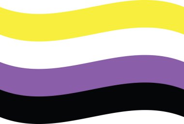 Waved Non binary enby pride flag