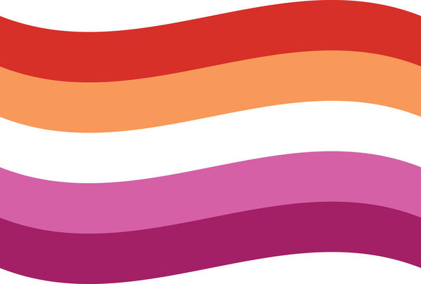 Waved Lesbian Pride Flag