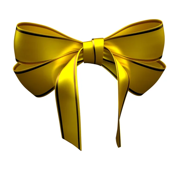 Yellow Bow Knot Rendering Illustration — 스톡 사진