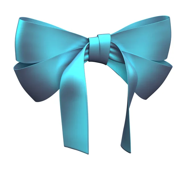 Blue Bow Knot Rendering Illustration — 图库照片