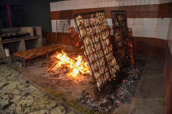 Barbecue Sausage Cow Ribs Traditional Argentine Cuisine Patagonia Argentina — Stock Fotó