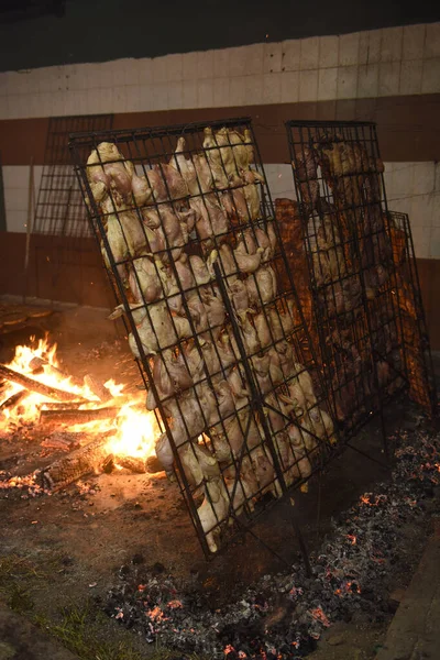 Barbacoa Salchichas Costillas Vaca Cocina Tradicional Argentina —  Fotos de Stock