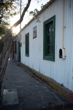 Puerto Piramitleri, Yarımada Valdes, Chubut Eyaleti, Patagonya, Arjantin 'de tipik bir yapı..