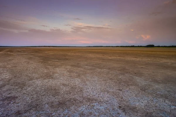 Cracked Earth Desertification Process Pampa Province Patagonia Argentina — Fotografia de Stock