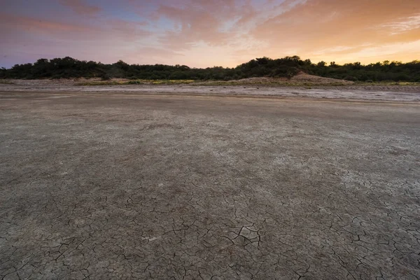 Cracked Earth Desertification Process Pampa Province Patagonia Argentina — 图库照片