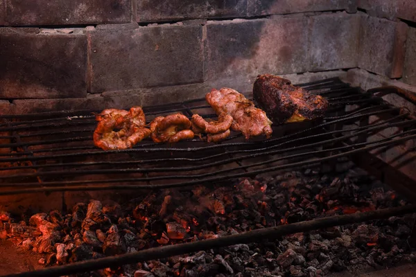 Tehénbelek Egy Grillen Argentin Hagyományos Konyha — Stock Fotó