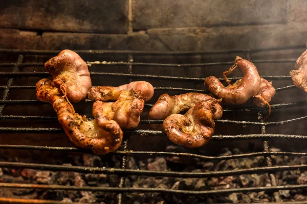 Tehénbelek Egy Grillen Argentin Hagyományos Konyha — Stock Fotó