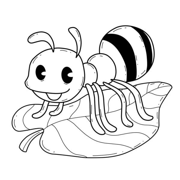 Tiere Malbuch Alphabet Vereinzelt Auf Weißem Hintergrund Vektor Cartoon Ameise — Stockvektor