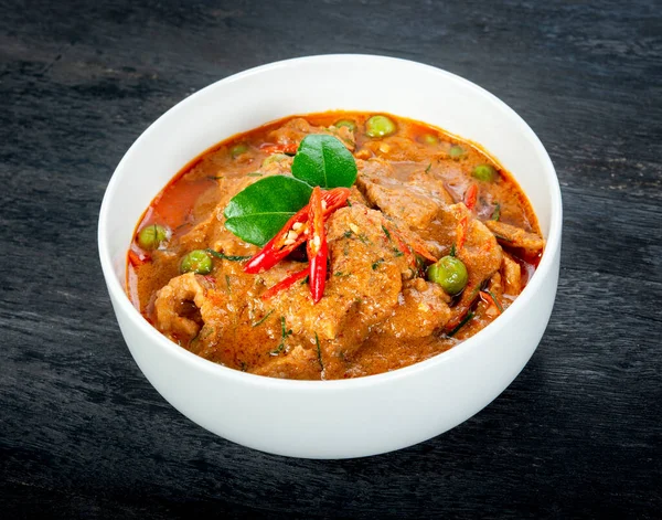 Carne Porco Panang Curry Curry Vermelho Com Carne Porco Thai — Fotografia de Stock