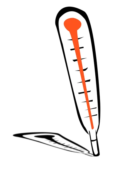 Cartoon illustration of silhouette thermometer — Stock Photo, Image