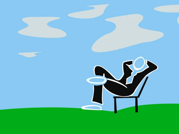 Иллюстрация сидящего бизнесмена на стуле — стоковое фото