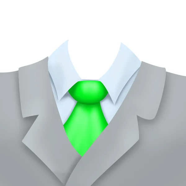 Иллюстрация делового костюма с зеленым галстуком — стоковое фото