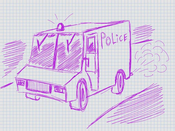 Ілюстрація написаного поліцейського автомобіля — стокове фото