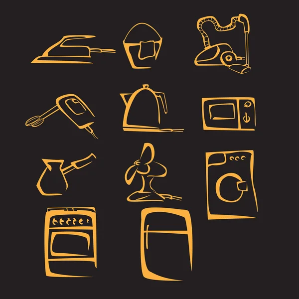 Illustration von Silhouette Home stuff — Stockfoto