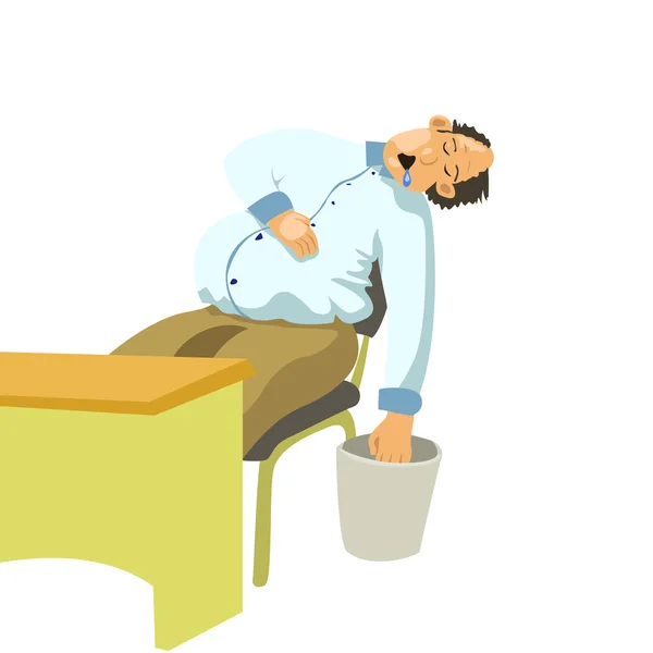Illustration eines Büroangestellten, der am Stuhl rutscht — Stockfoto