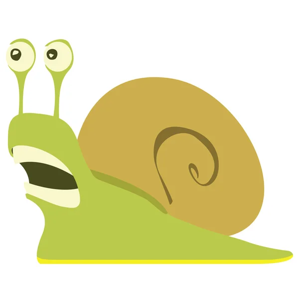 有趣的蜗牛视图从侧面的插图 — 图库矢量图片