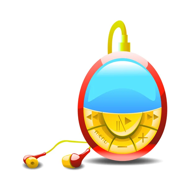 Illustratie van mp3-speler met hoofdtelefoons — Stockvector