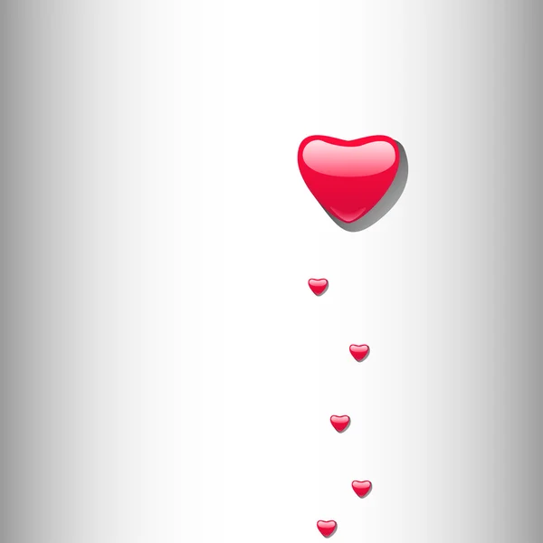 Illustration roter Herzen auf grauem Hintergrund — Stockvektor