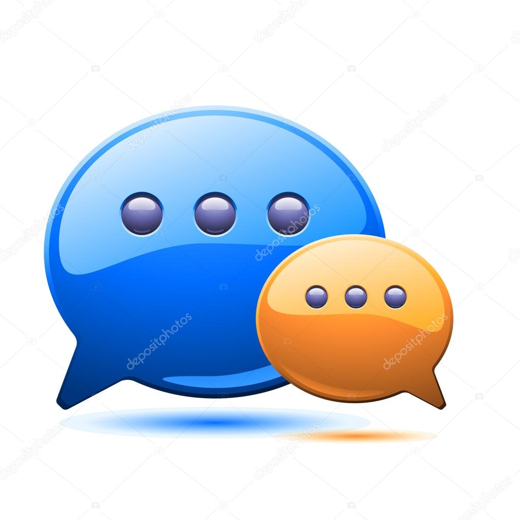 illustration of two coloured communication bubles