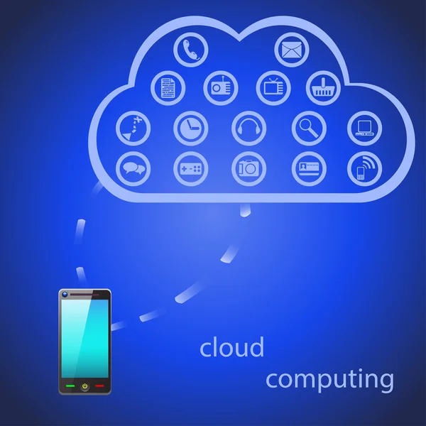 Iilustration van cloud computing die tonen hoe is werken suc — Stockvector