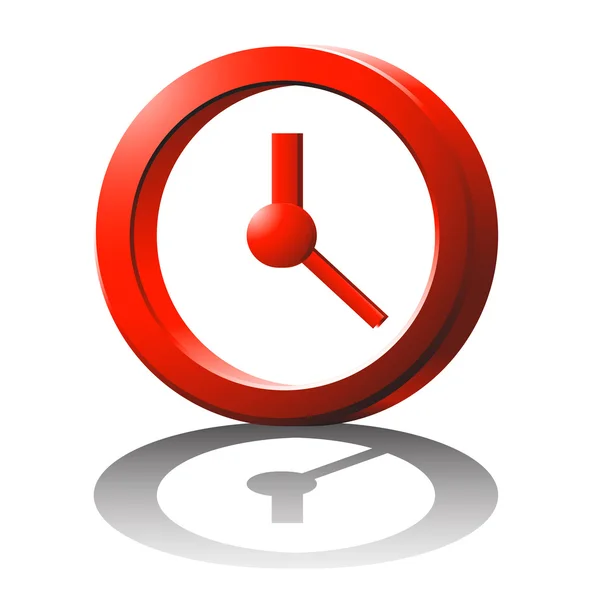 Reloj de silueta roja — Vector de stock