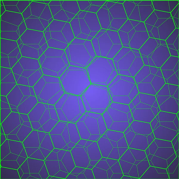 Green hexagon cells — Stock Vector
