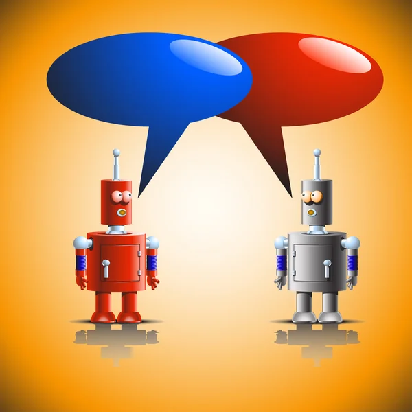 Robots talking — Stock Vector