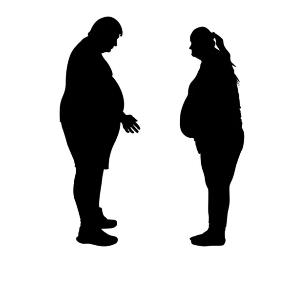 Fat man and woman — Stock Vector