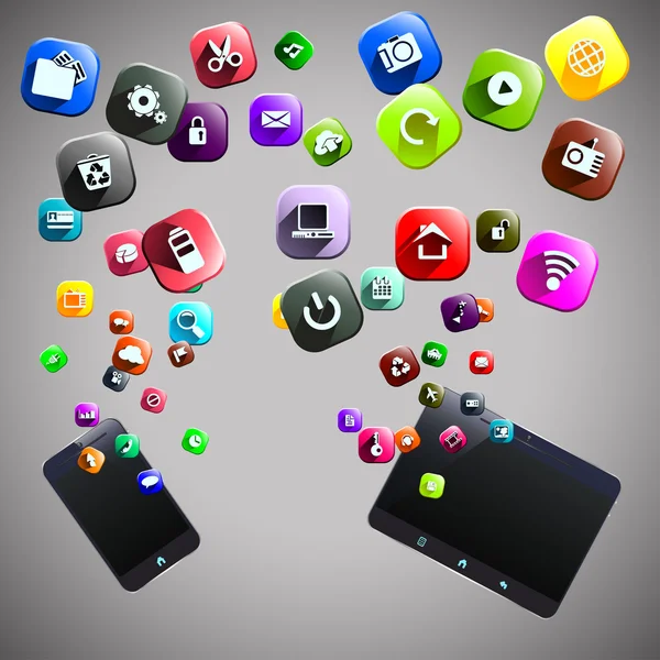Icônes téléphone et tablette — Image vectorielle