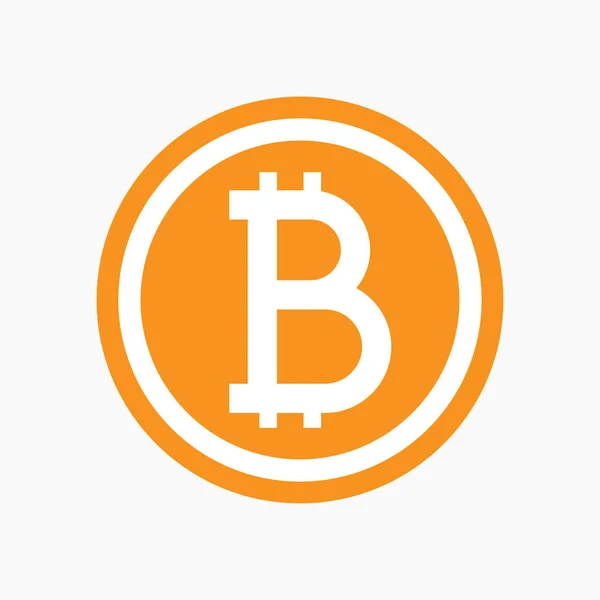 Icona bitcoin design semplice sul retro bianco — Vettoriale Stock