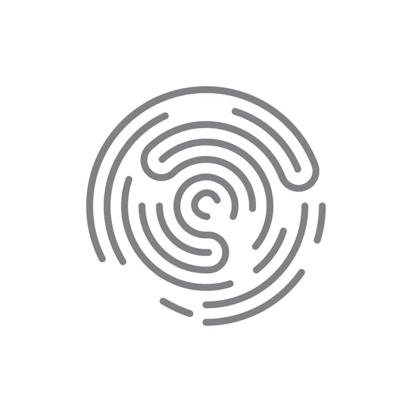 Fingerprint icon digital lock isolated on white — Stock Vector