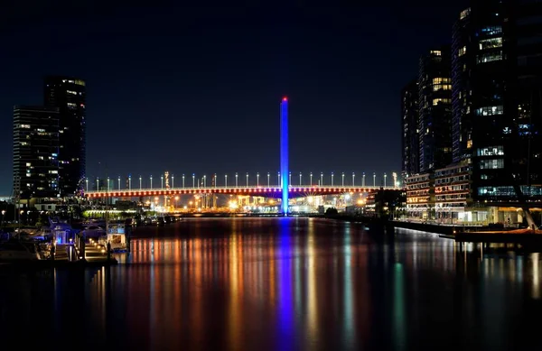 Long Distant View Bolt Bridge Night Time — Stock Photo, Image