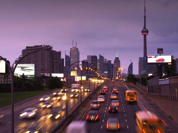 Toronto skyline at rush hour — Stock Photo, Image