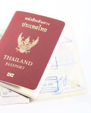 beyaz zemin üzerine Tayland pasaportu