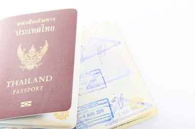 beyaz zemin üzerine Tayland pasaportu