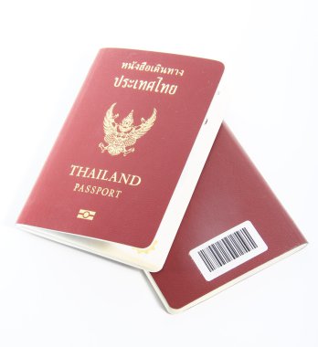 beyaz zemin üzerine Tayland pasaportu