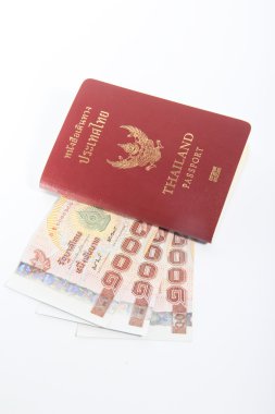 beyaz zemin üzerine Tayland pasaportu
