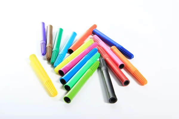 Zbliżenie: kolorowe długopisy — Zdjęcie stockowe