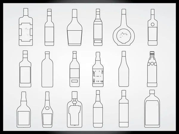 Satz Flaschen Auf Weißem Hintergrund — Stockvektor