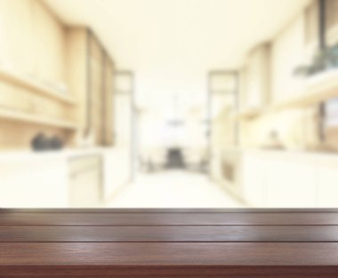 Masa üstü ve arka plan bulanıklık mutfak Oda