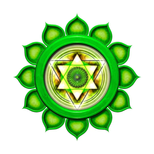 Herz-Chakra-mandala — Stockfoto